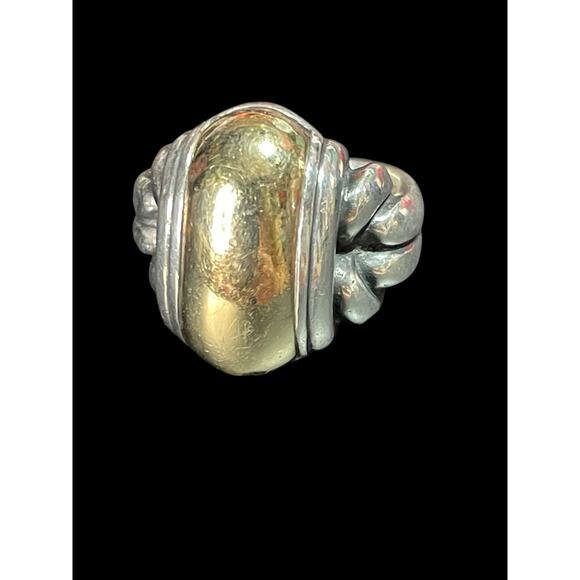 Retired James Avery Dome Ring 925 Sterling And 14k Gold 17.1 Grams Size 7 - Picture 3 of 8